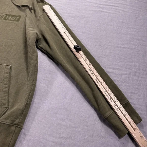 American Eagle Hoodie Mens Small Green Sweatshirt Embroidered Logo Preppy Adult - Picture 7 of 10